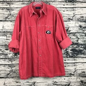 L Vintage Georgia UGA Corduroy Button Down Shirt